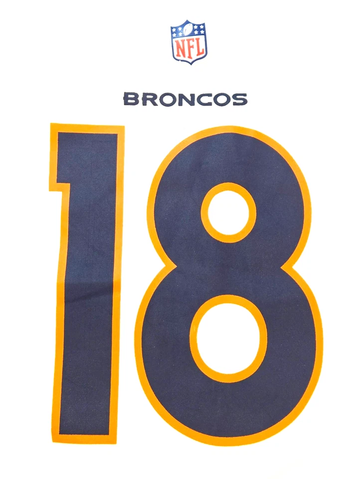 Denver Broncos Peyton Manning #18 White Short Sleeve Jersey Women's Large - Image 3 of 4