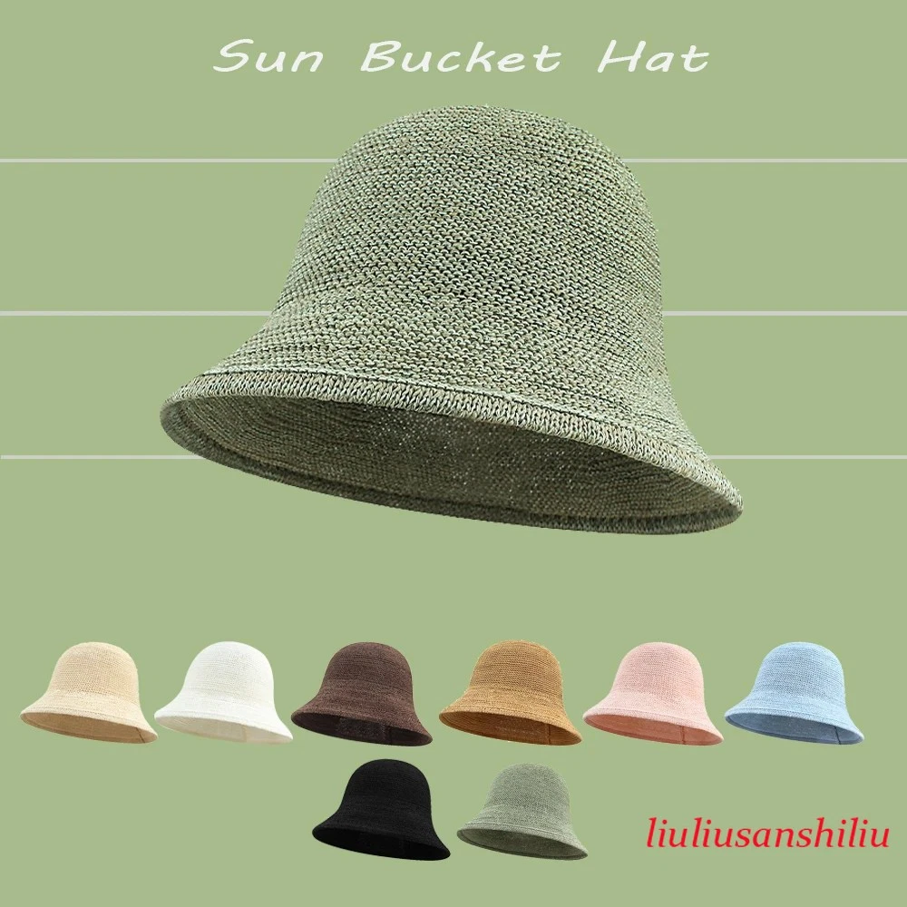 New Japanese Style Solid Color Fine Straw Woven Bucket Hat Women Summer Out
Opens in a new window or