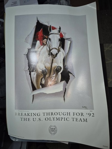 1992 Breaking Thru US Olympics Horse Show Poster, 18”x24”