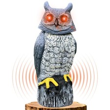 Solar Powered Garden Owl with Motion Detection, Rotating Head, Realistic Hoot...