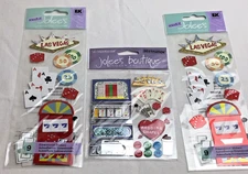 Jolee's Boutique Las Vegas themed dimensional sticker lot of 3 new packages