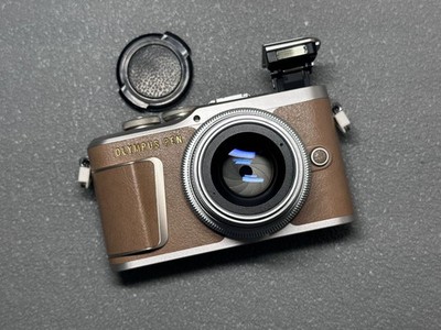 OLYMPUS PEN E-PL9 Mirrorless Digital Camera w/35mm f1.6 Lens Brown Tested