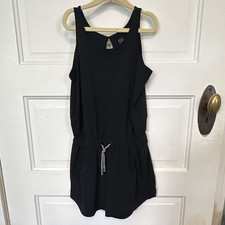 Athleta Girl Black Solid Sleeveless Scoop Neck Drawstring Romper Girls M 8-10