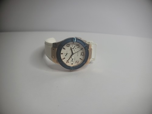 Vintage Guess Armbanduhr Uhr Damen rosegoldfarben blau weißes Band U0564L1 - Bild 11 von 12