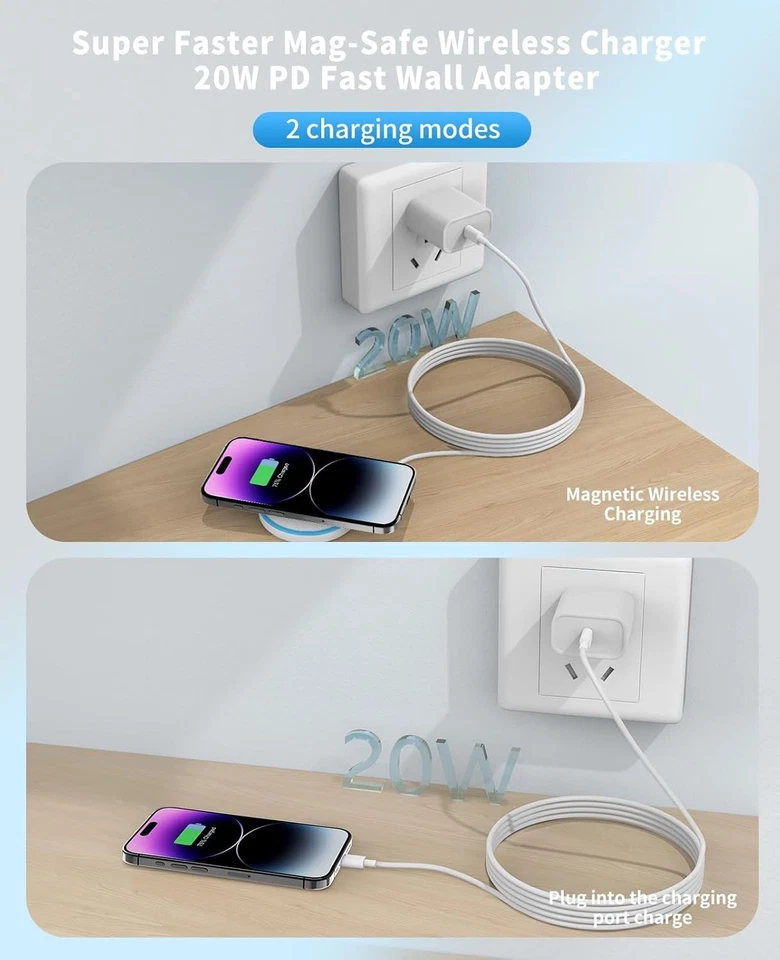 Cargador Inalambrico Para Iphone 16 15 14 13 Pro Max 12 11 X XR Carga Rapida 20W - Imagem 3 de 4