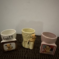 Vintage Keele Street Pottery Sooty Egg Cups x 3 Concessions 743610