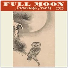 Full Moon Japanese Prints Mini Wall Calendar 2026 7" X 7"