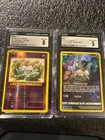 CGC 8 Mew 53/108 Evolutions Reverse Holo AND Mew GG10 Crown Zenith CGC 5