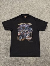 VTG 1992 Harley Davidson 3D Emblem T Shirt American Classics Single Stitch Men L