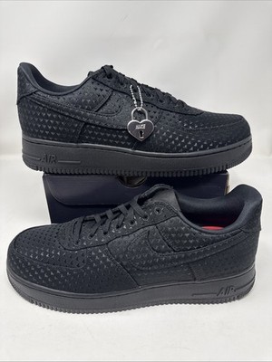 Size 12W/10.5M -Nike Air Force 1 Low Valentine s Day Triple Black IQ9965-001