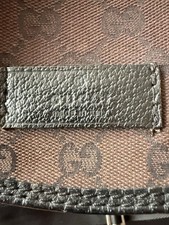 Gucci Brown Black Baby Diaper Bag Monogram Adjustable Strap Shoulder Tote