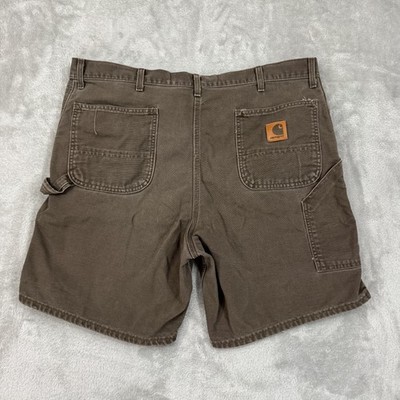 Carhartt Shorts Mens 42 B25 TMB Brown Duck Canvas Distressed