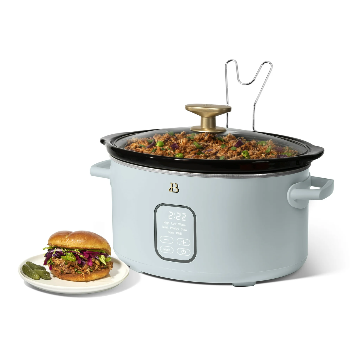 Beautiful 29455 6 Qt Programmable Slow Cooker, Hydrangea by Drew