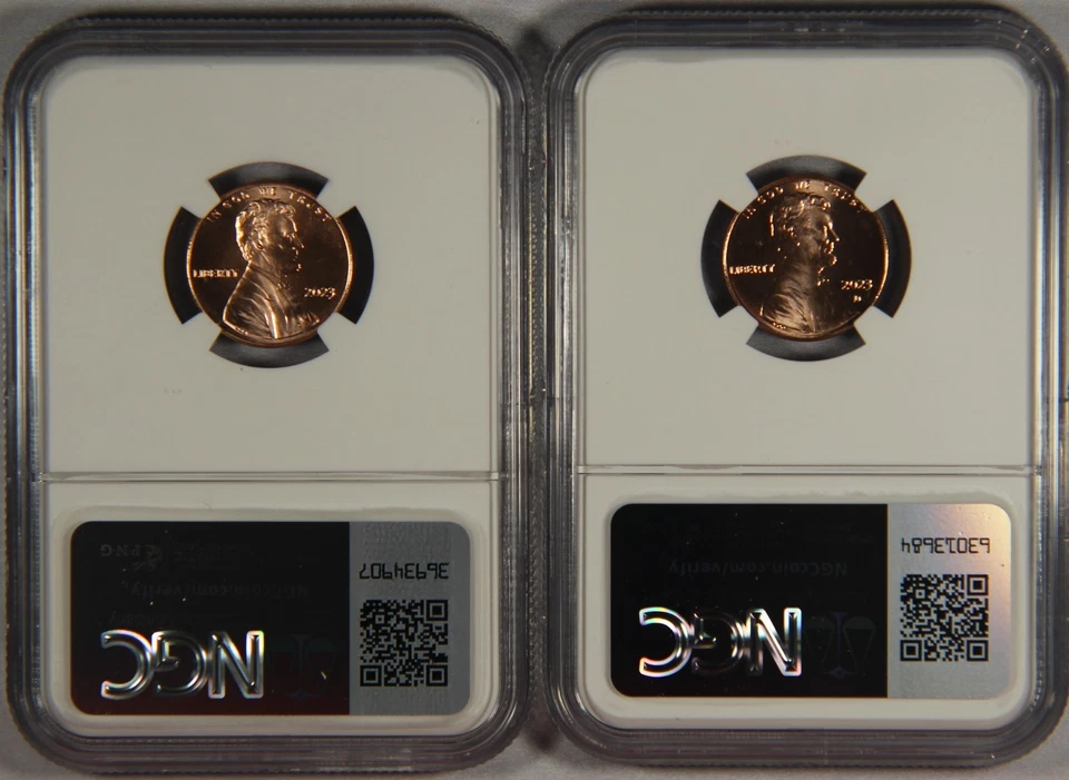 2023 P & D NGC MS69 RD Lincoln Shield Cent Penny Top Pop Registry 2-Coins - Image 2 of 3