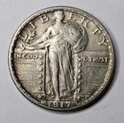 1917 D Standing Liberty Quarter Type 2 II About Uncirculated AU Key Full Date