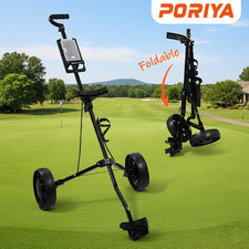 PORIYA Foldable Golf Buggy Trolley Cart Push Pull 2 Wheels Aluminum Cart