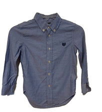 Boys' CHAPS Light Blue Long Sleeve Button Front Oxford Shirt Size 6