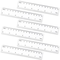 6X 15Cm Lineal Set Transparent Kunststoff MaßBand Zoll/Metrisch Schule BüRo