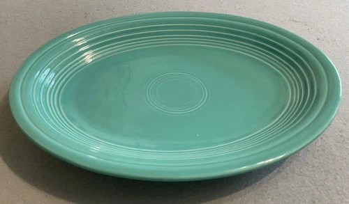 Fiestaware  Turquoise Oval Serving Platter Tray Dish Homer Laughlin Fiesta