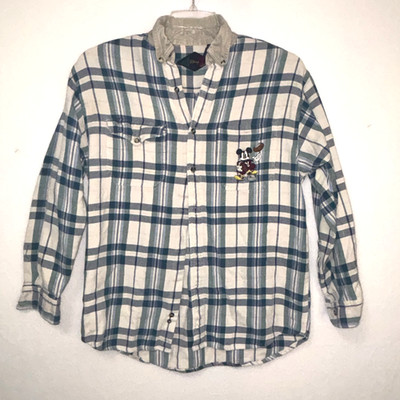 Vintage Disney Inc Mickey Mouse Long Sleeve Flannel Size Large