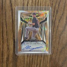 Justin Campbell 2024 Leaf Metal Baseball Gold 1/1 Auto RC Guardians