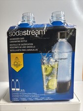 Sodastream Carbonating Bottles 2 Pack 1 Liter Black Tops,Sparkling Water-Read Me
