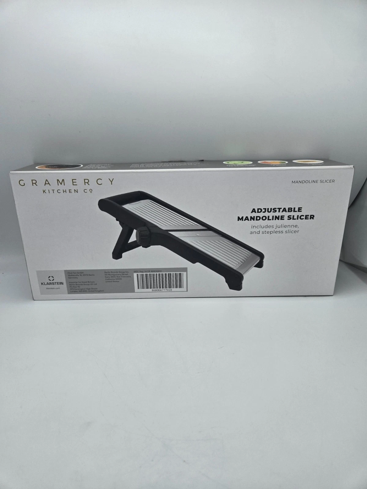 Gramercy Kitchen Stainless Steel Adjustable Vegetable Mandoline Food Slicer
