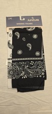 2-piece set of black and white paisley print bandanas from the brand Juncture