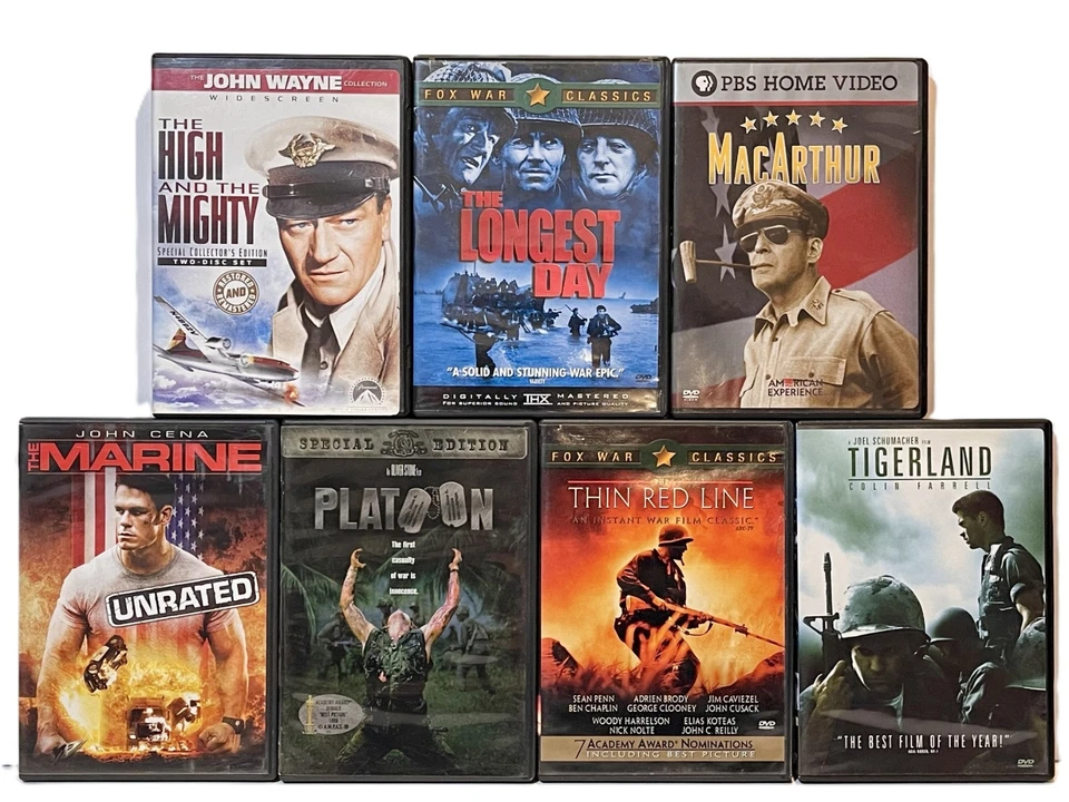 DVD Lot of 15 Classic WAR MILITARY Movies | FLYBOYS Deer Hunter HIGH/MIGHTY VG Foto 3 de 4