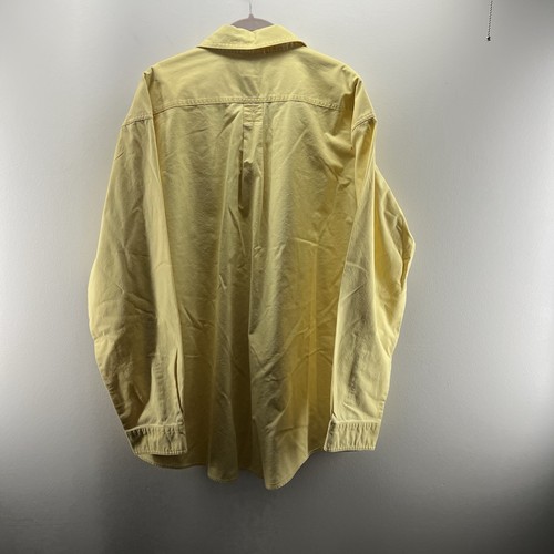 LL Bean Shirt Mens XL Tall Yellow Cotton Canvas Button Up Long Sleeve Outdoor - Picture 2 of 5