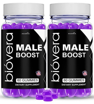 ( 2 Pack )BioVera Male Boost Gummies, Naturally Flavored, Bio Vera Boost Gummies
