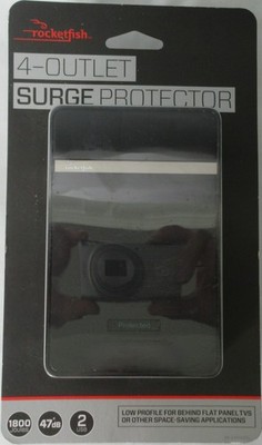 Rocketfish Premium 4 Outlet 2 USB Surge Protector 47db 1800 Joules Ships Free