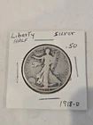 1918-D Walking Liberty Half Dollar, Better Date Denver Issue