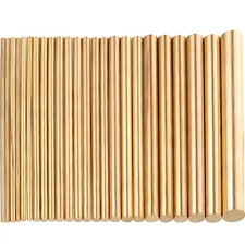 Hotop 24 Pcs Brass Pin for Knife Handles Round Brass Rods