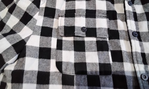 Monster Energy Shirt Jacket Adult L Gray Black Plaid Checker Snap Up Mens - Bild 2 von 6