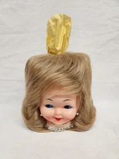 Vintage NOS 1970's  Blond Baby Girl Lady Face Doll Kleenex Tissue Box Cover
