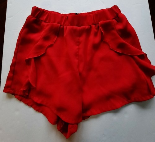 Divided Red Ruffle Short shorts Size 