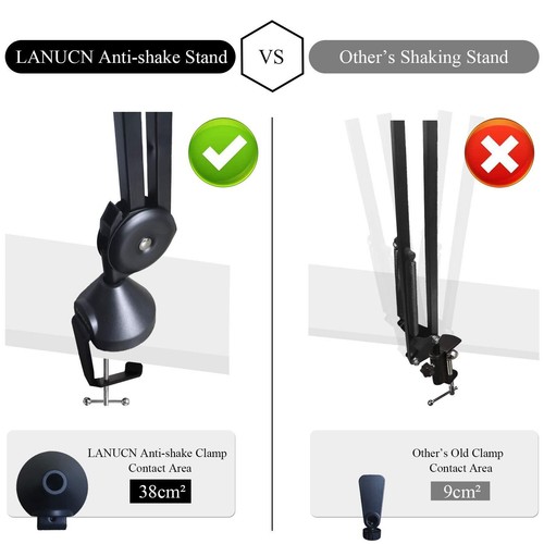 Mic Arm 2e Génération à Bras Amélioré Perche Micro avec Pince de Bureau Anti-... - Afbeelding 2 van 7