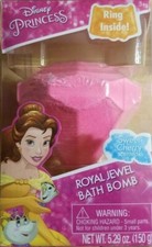 Disney Princess Royal Jewel Bath Bomb Ring inside Sweet Cherry Scent BELLE
