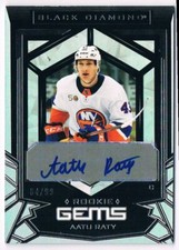 2022-23 BLACK DIAMOND ROOKIE GEMS SIGNATURES AATU RATY AUTO 64/99 NEW YORK