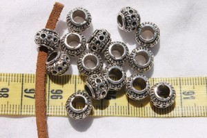 Round-Alloy-European-Large-Hole-Beads-Size-10x7mm-amp-5mm-Hole-Size-15-beads
