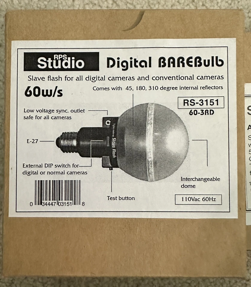 Soporte para paraguas RPS Studio Digital BAREBulb RS-3151 y enchufe de CA RS-4234 Foto 2 de 4