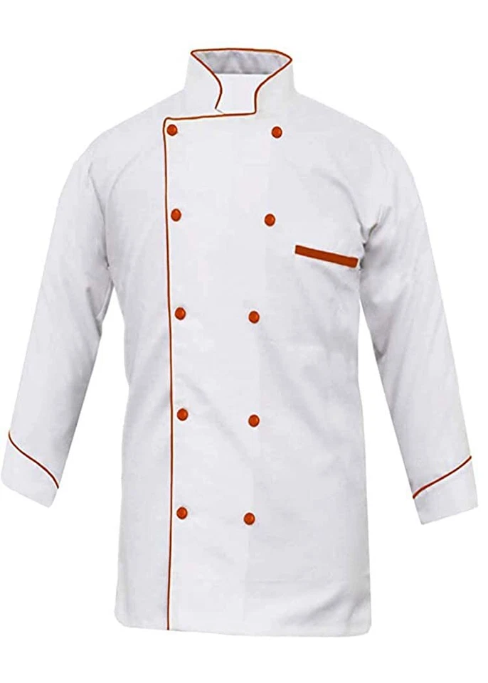 Doublebreasted Jacket Men Chef Coat Long Sleeve Kitchen Uniform Cook Shirt CABB1 - Image 4 of 4