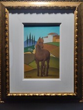 Roberto Masi - AUTENTICATO  Cavallino Marrone - olio su tela  20x30.