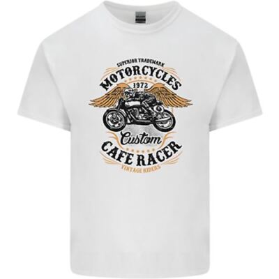 Biker Custom Cafe Racer Motorbike Kids T-Shirt Boys Girls