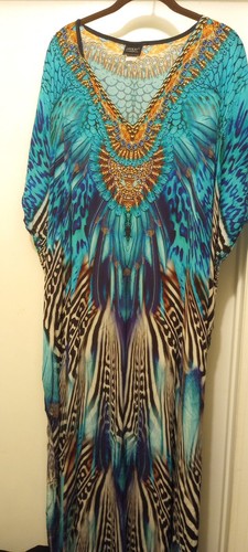 Sakkas Woman's Long, Colorful Caftan, One Size
