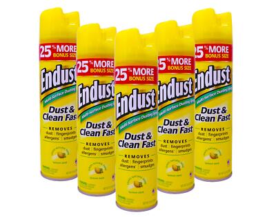 Endust Multi-Surface Dusting & Cleaning Spray, Lemon Zest 12.50 oz (Pack of 5)