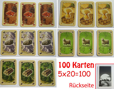 Die Siedler von Catan 100 Karten Rohstoffkarten NEU Rohstoffe !!!