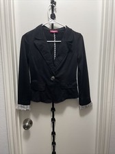 Shasa black long sleeve blazer size S made in USA