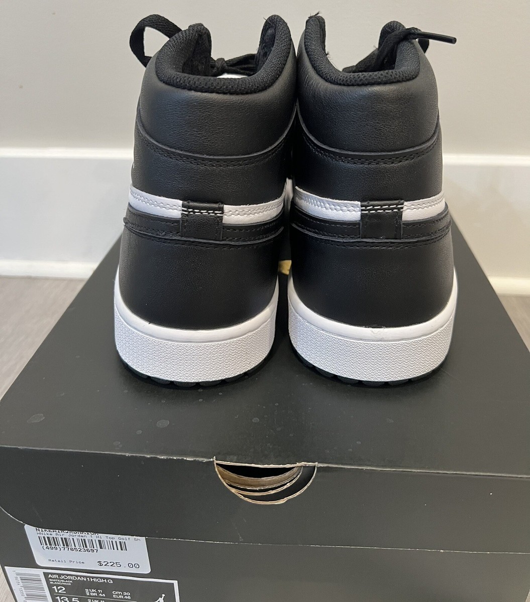 Nike Men's Jordan 1 High Golf White Black Sneakers Shoes Nike Men's Jordan 1 High Golf White Black Sneakers Shoes